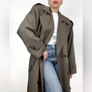 80s Vintage Trench Coat Oversized 1980s Chic Minimal Old Money Bessette